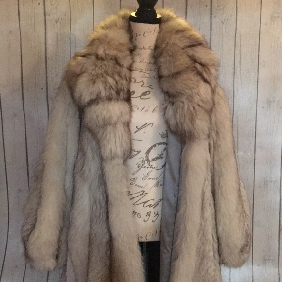 Jackets & Blazers - Vintage Silver Fox Long Fur Coat